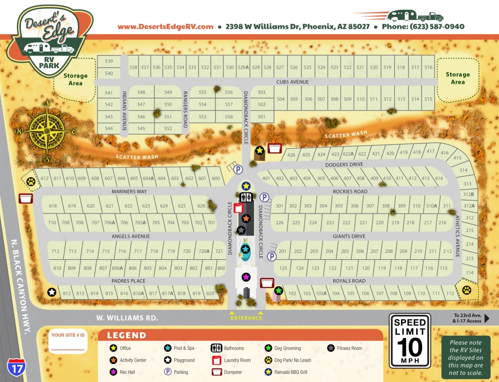 Park Map | Desert’s Edge RV Park | Phoenix Campgrounds